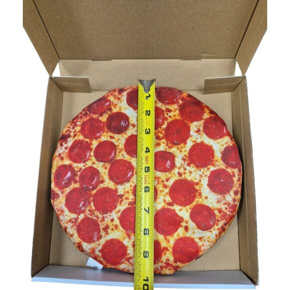 Fabdog 10" Pizza Squeaky Dog Toy - Pepperoni Design - Durable Plush Material - Picture 5 of 8